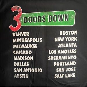 Vintage 3 Doors Down Concert Tour Band T-Shirt Large Graphic Tee Merch